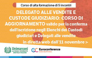 Delegato alle vendite e custode giudiziario: corso abilitante di aggiornamento